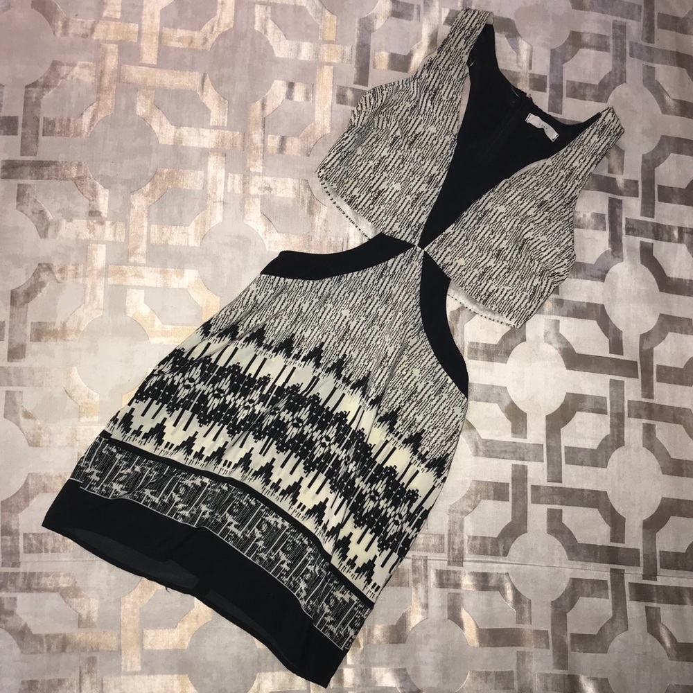 A’gaci Black and White Cut Out Dress